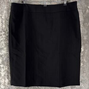 Ellos Size M Minimalist Preppy Career Pencil Skirt Black Zip Lined Stretch